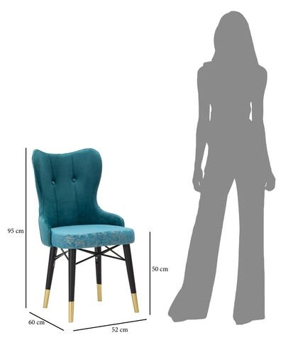 Set 2 scaune Kelebek, Mauro Ferretti, 52x60x95 cm, fier, turcoaz