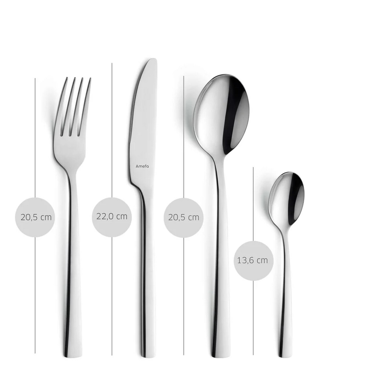 Set tacamuri, 42 piese, Amefa, Manille All You Need, inox, argintiu — imaginea 11