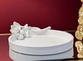 Tava decorativa Magnolia, Mauro Ferretti, 24x21x6 cm, polirasina, alb