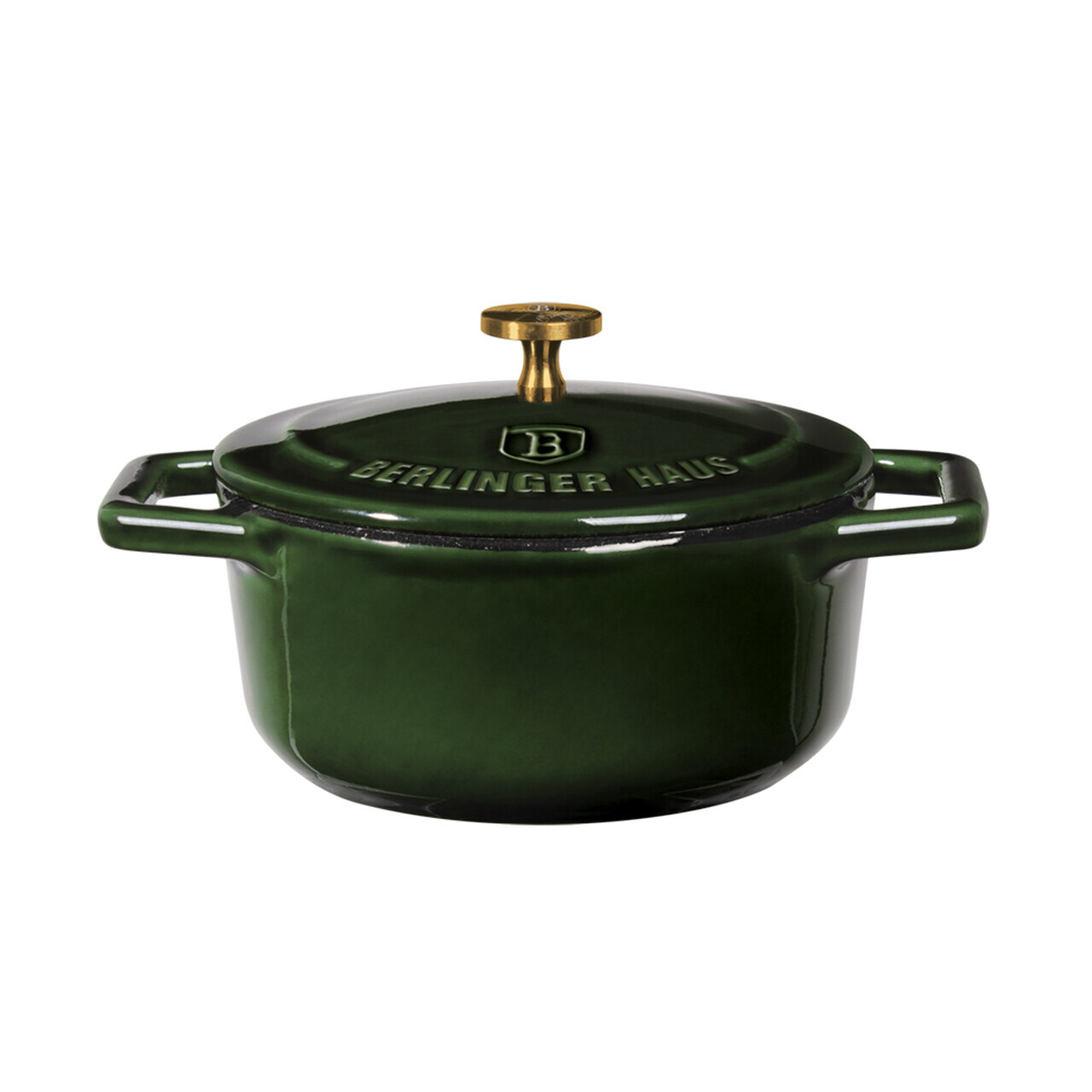 Cratita cu capac Berlinger Haus, Strong Mold, 10 cm, 310 ml, fonta, verde - imagine 4