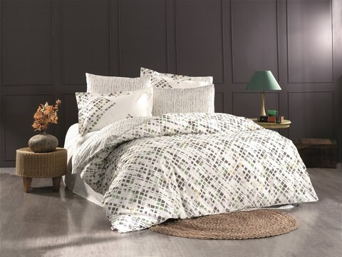 Lenjerie de pat pentru o persoana, 3 piese, 160x220 cm, 100% bumbac poplin, hobby, rithym, verde