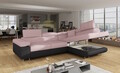 Coltar extensibil dreapta 4 locuri, ELTAP, Anton, 272x203x85 cm, lemn/poliester, roz/negru