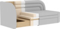 Canapea extensibila brat stanga 3 locuri, ELTAP, Fabillo, 223x86x80 cm, lemn/poliester, alb