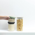 Set 3 recipiente depozitare, Brabantia, Stackable, 300 ml, 600 ml, 1.1 L, sticla borosilicata, gri inchis