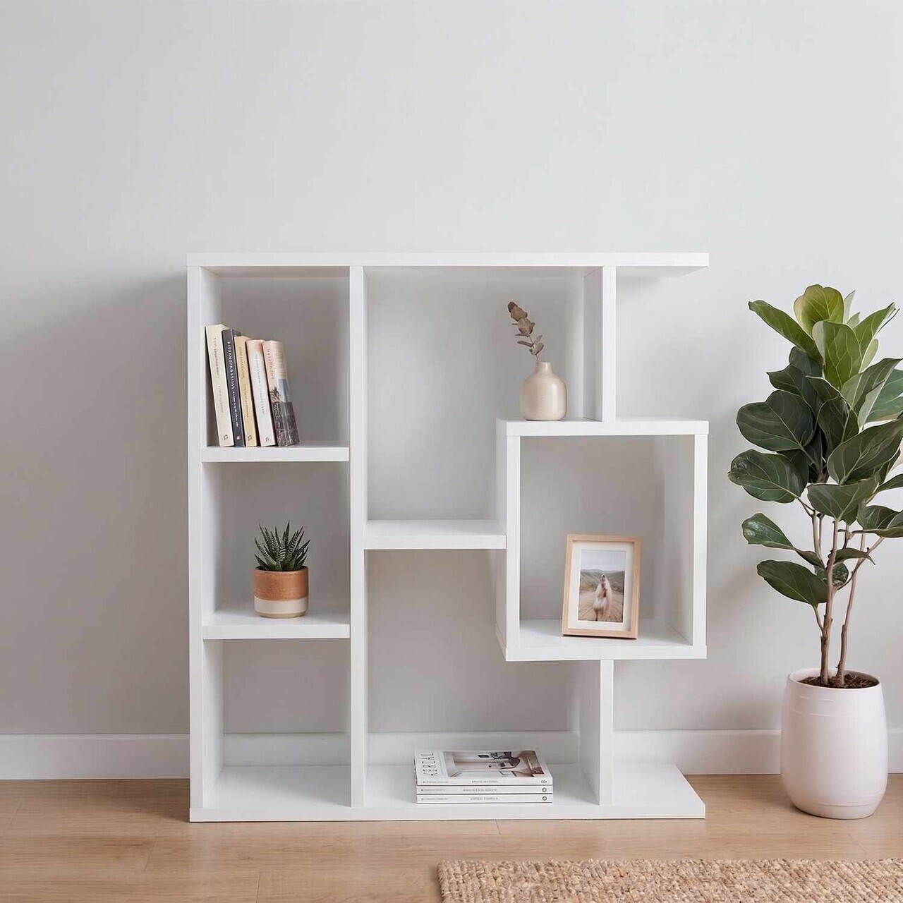 Corp biblioteca, Hanah Home, Yegane, 70.9x74.5x19.7 cm, Alb — imaginea 4