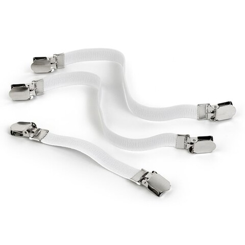 Set 3 cleme de fixare husa masa calcat, Brabantia, White, 25x7 cm, textil, alb