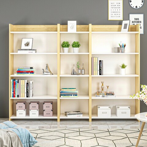 Corp biblioteca, Olivia, Amy 3, 175.8x150x29.6 cm, PAL, Stejar Safir / Alb mezoni.ro