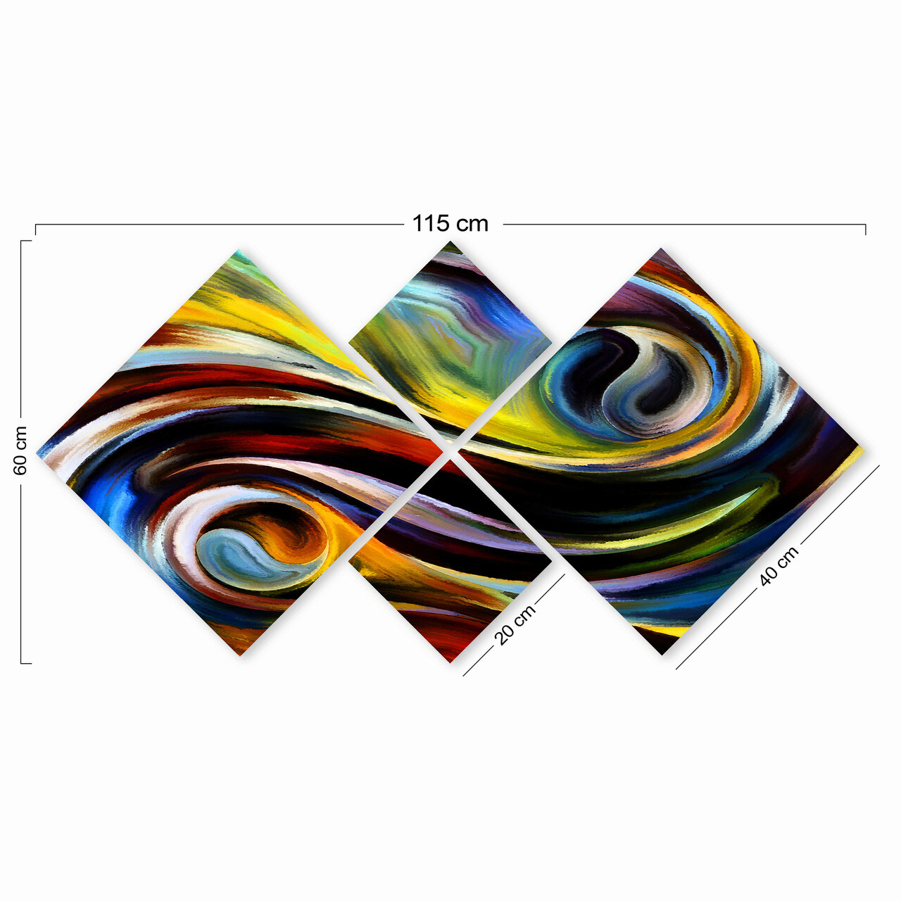 Set 4 tablouri decorative, 4MDF225930748, MDF, Imprimat UV, Multicolor