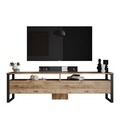Comoda TV, Locelso, ML19 - A, 180 x 56 x 35.5 cm, pal melaminat, maro/negru