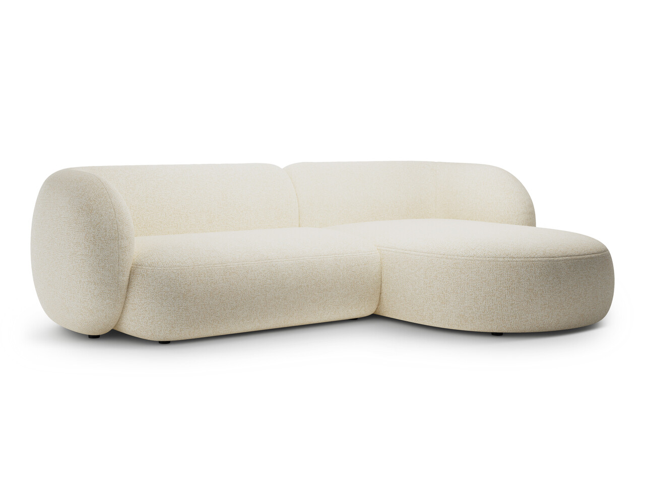 Coltar dreapta 3 locuri, Kate, Micadoni, 285x176x76 cm, tesatura structurata, bej deschis - 1 | YEO