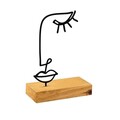 Decoratiune, Look, 29x8x17 cm, Metal, Lemn/Negru