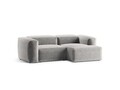 Coltar dreapta 2 locuri, Bergamo, Cosmopolitan Design, 244x152x70 cm, tesatura structurata, gri deschis