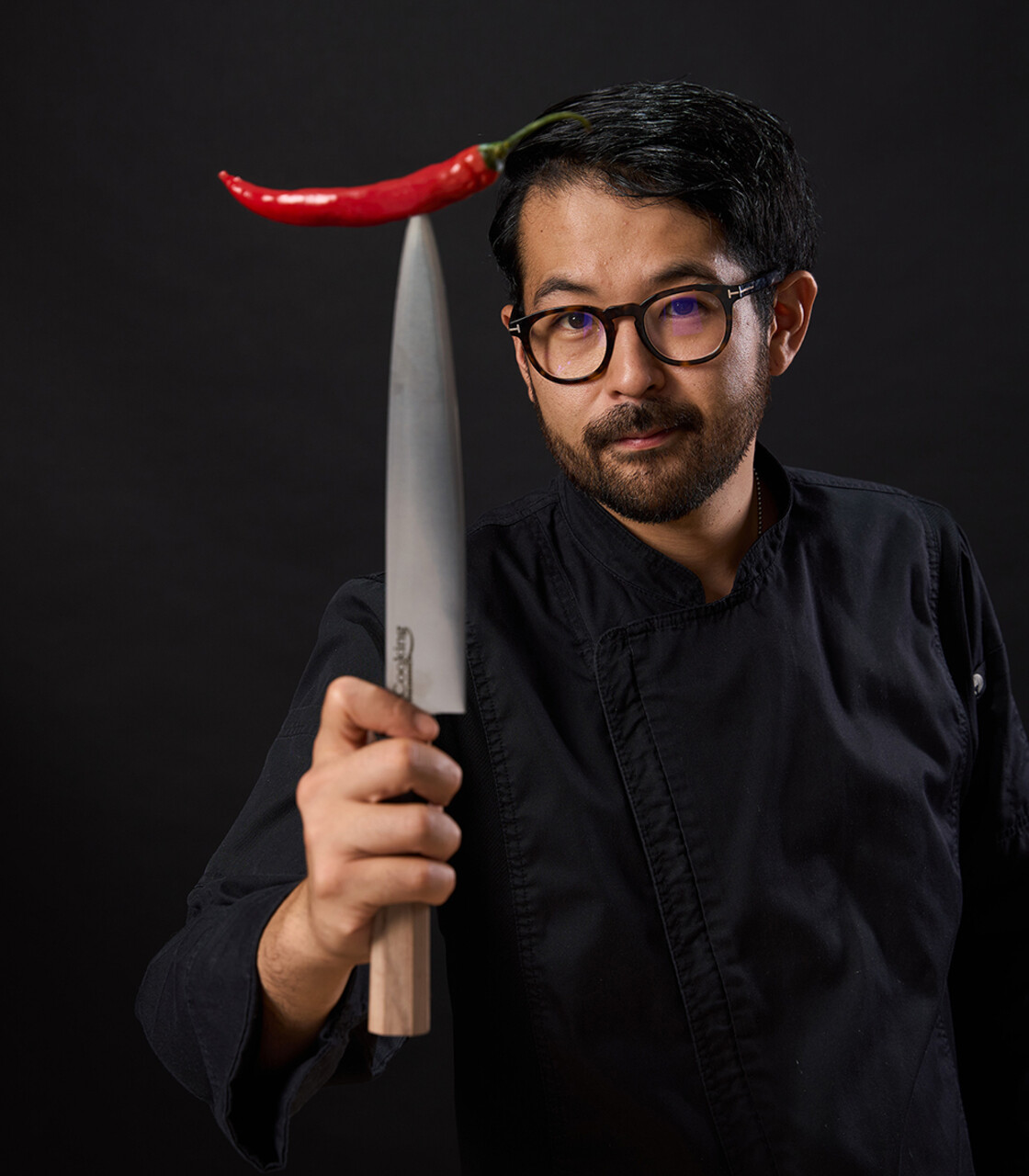 Cutit Sujihiki, Samurai Gourmet by Rikito Watanabe si Cooking by Heinner, 24 cm, inox/lemn, maro - imagine 2