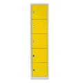 Dulap de depozitare cu incuietoare, Shelvoria, Js1016Sa, 41x170x40 cm, Otel, Gri / Galben