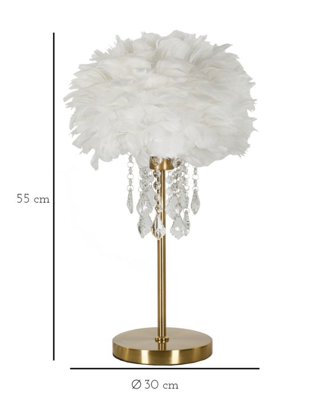 Lampa de masa Diamon, Mauro Ferretti, 1 x E27, 40W, 30x55 cm, fier/plastic, alb/auriu - 2 | YEO