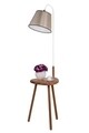 Lampadar cu masuta, Luin, 8273-3, E27, 60 W, metal/lemn/textil