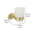 Suport periute si pasta de dinti Orea, Wenko, 10x10x9.5 cm, inox, auriu
