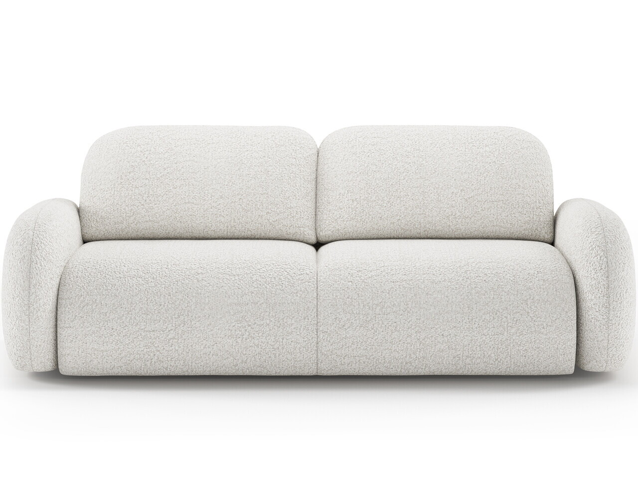 Canapea extensibila 3 locuri ELTAP, Avuela, 250x105x94 cm, lemn/tesatura boucle, alb — imaginea 4