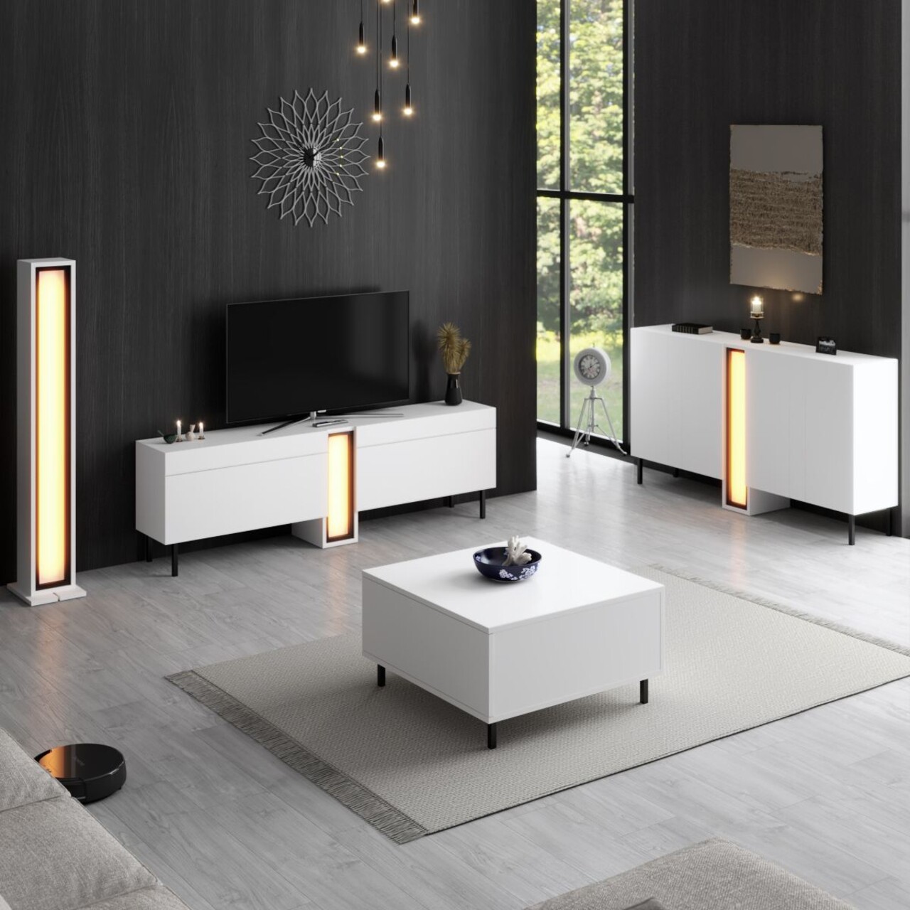 Comoda TV, Hanah Home, Nova, 180x55x32 cm, Alb - view 5