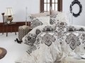 Lenjerie de pat dubla, 4 piese, 100% bumbac ranforce, Nazenin Home, Luxury Brown, bej/maro