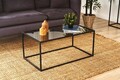 Masuta de cafea, Caliente, Lizbon, 90x40x50 cm, STICLA FUMAT, Negru