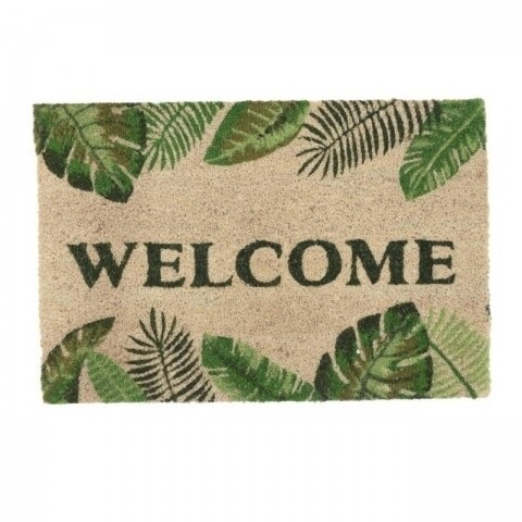 Covor de intrare InArt, 40x60, Welcome Green, bej/verde