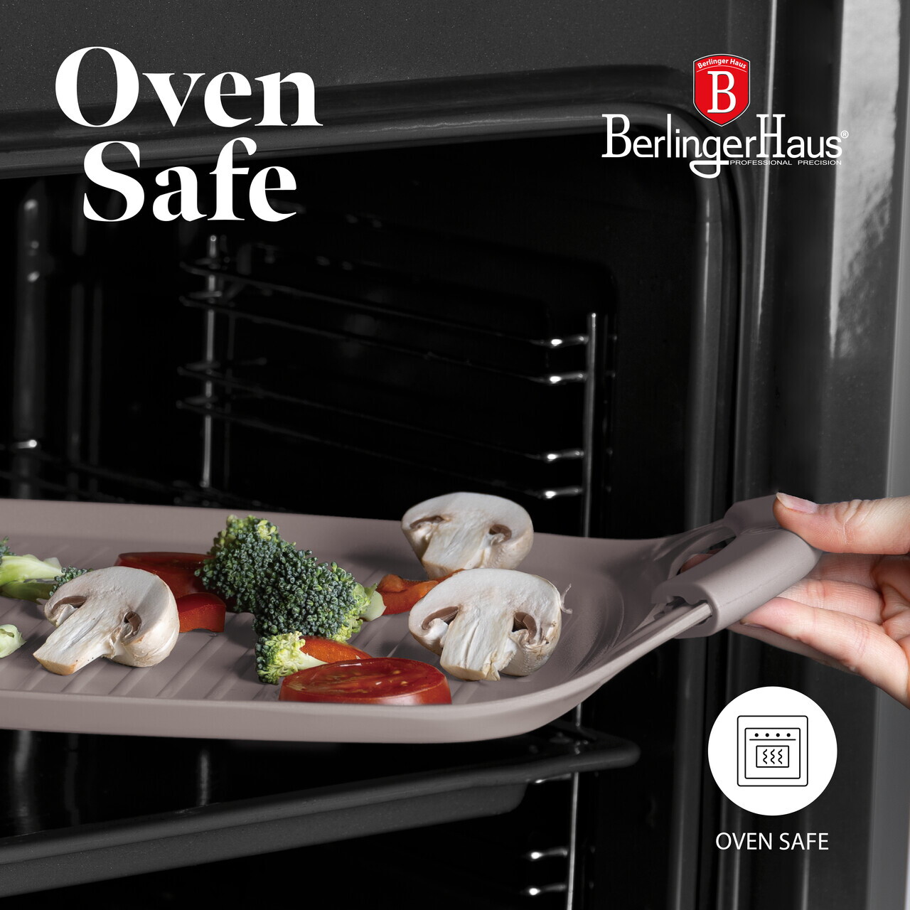Tava grill Berlinger Haus, Taupe, 47x29 cm, aluminiu forjat, taupe mat - imagine 9