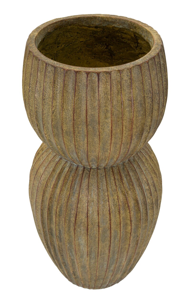 Vaza decorativa Breeze, Mauro Ferretti, 25x52.5 cm, oxid de magneziu, verde inchis