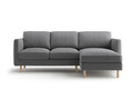 Coltar dreapta 3 locuri, Eden, Micadoni, 223x150x90 cm, catifea, gri