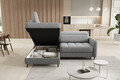 Coltar extensibil stanga 3 locuri ELTAP, LT-04RAQ, Barea, 208x160x100 cm, lemn/poliester, gri deschis