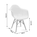 Scaun Julia Armchair, Pakoworld, 62x60x78.5 cm, lemn de fag/polipropilena, gri