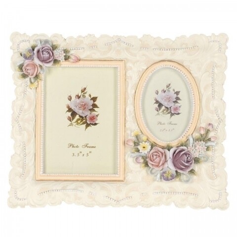 Rama foto Romantic Roses, InArt, 19 x 24 cm, polirasina, bej/lila