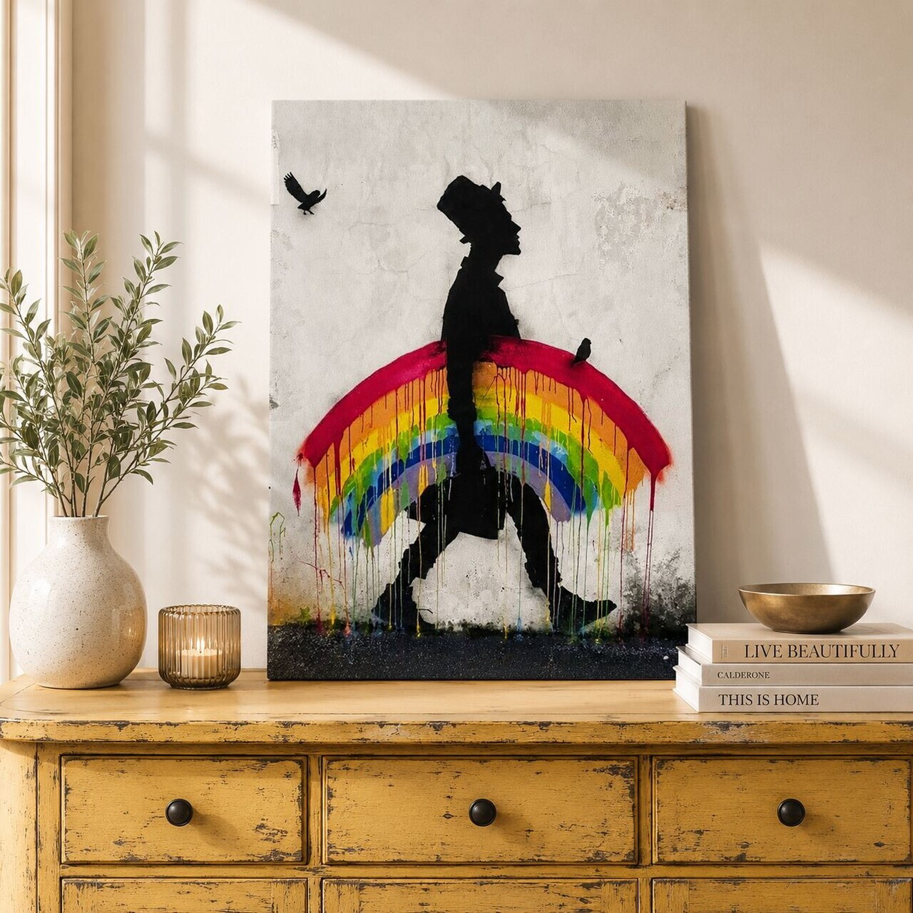 Tablou decorativ, KNV12063, Canvas, Cadru: 100% lemn (grosime: 3 cm), Multicolor — imaginea 2