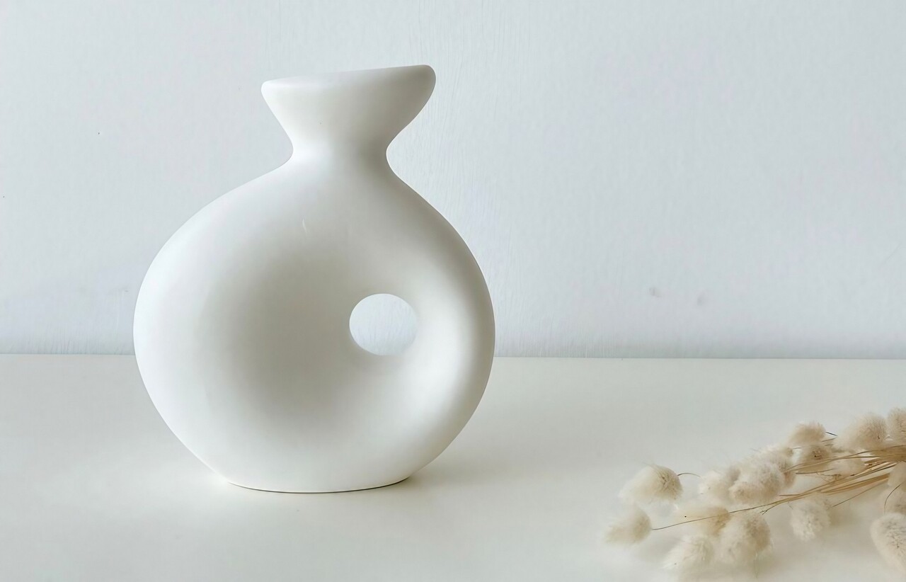Vaza, CY0146, Ceramica, Alb