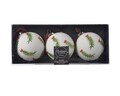 Set 3 globuri Leaf, Decoris, sticla, rosu/alb