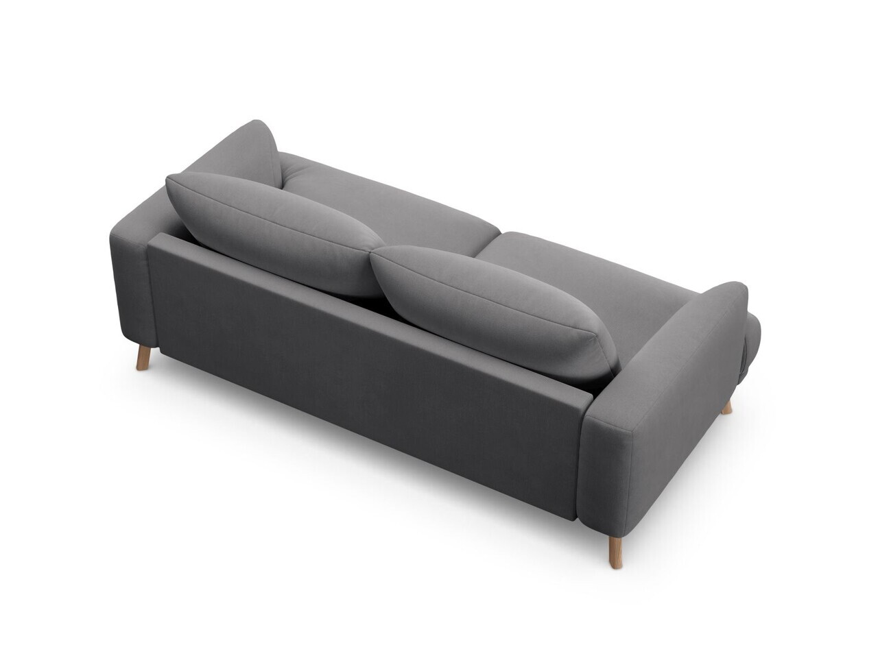 Canapea 2 locuri, Naomi, Micadoni Home, 170x95x75 cm, catifea, gri — imaginea 3
