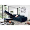 Coltar extensibil stanga 3 locuri ELTAP, LT-79MO, Grayson, 278x205x92 cm, lemn/poliester, albastru inchis