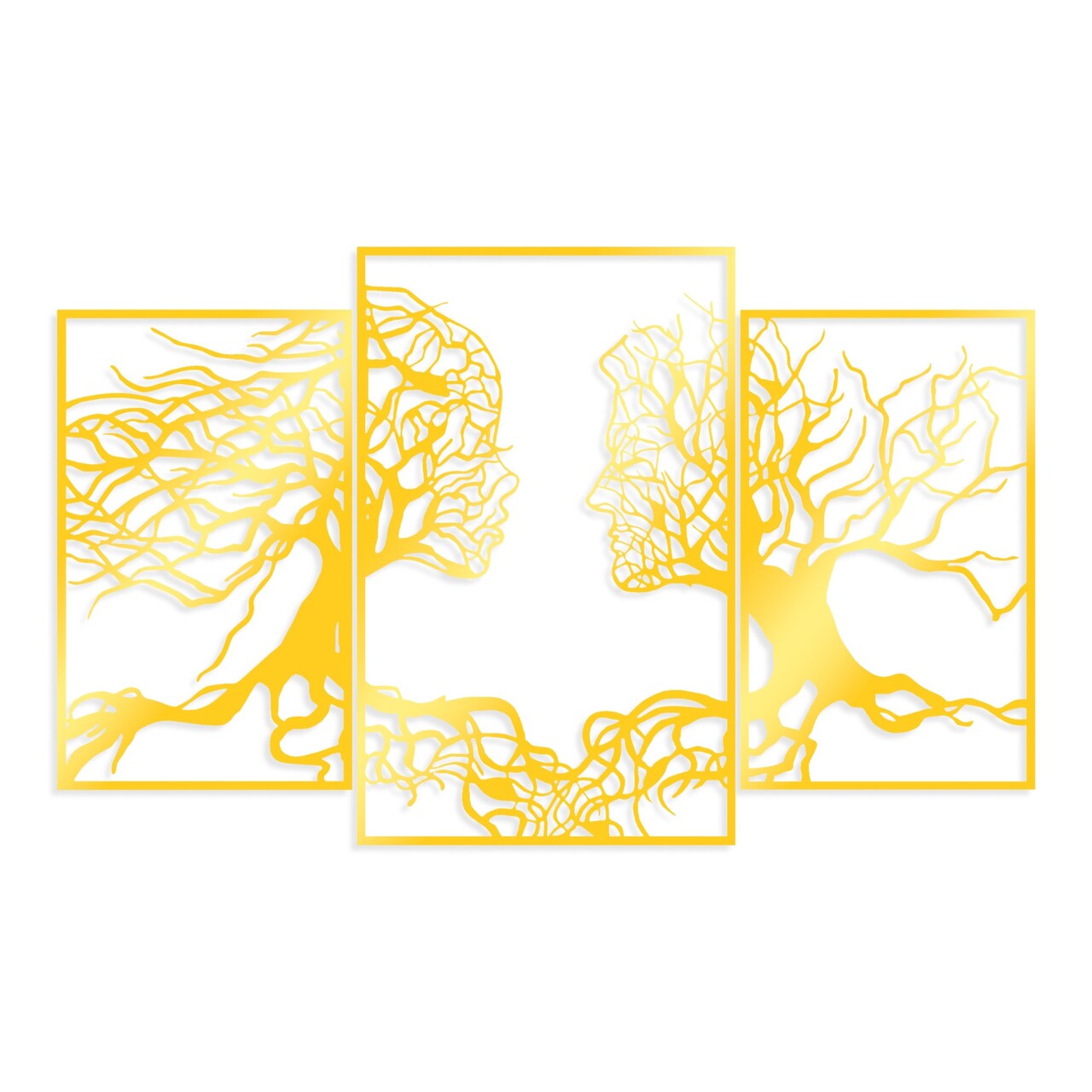 Decoratiune de perete, Golden Triple Root Human 1, Dimensiune: 116 x 71 cm, Auriu - view 4
