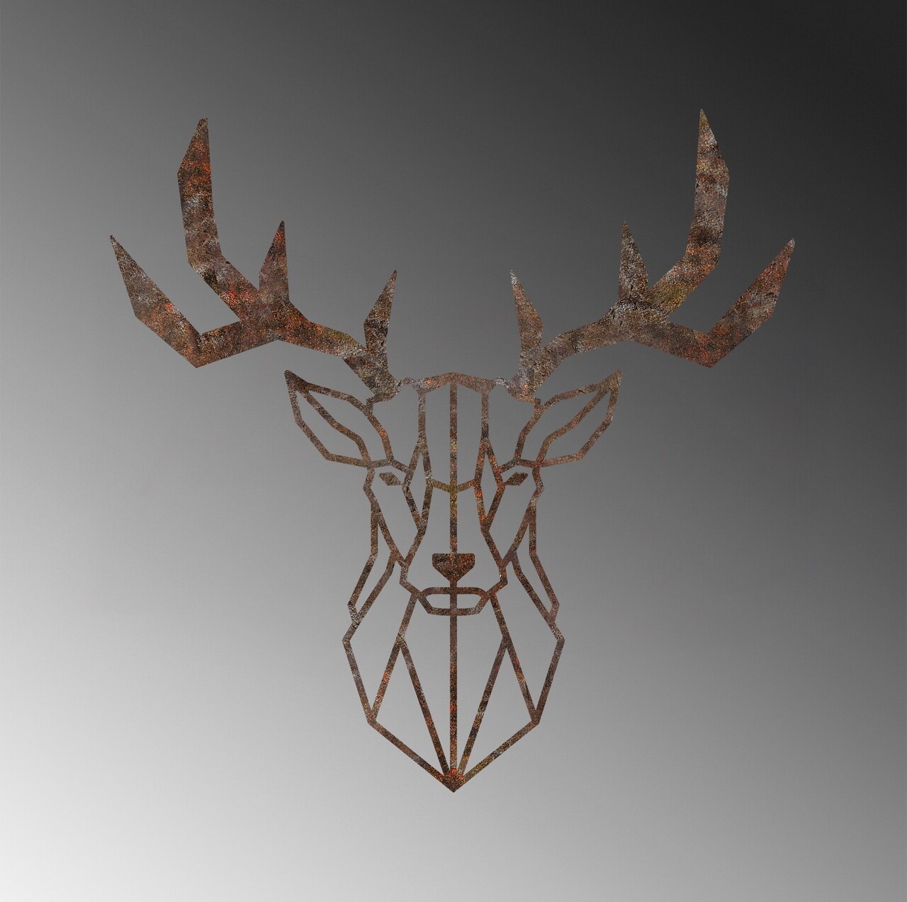 Decoratiune de perete, Rusty Deer 1, Dimensiune: 51 x 51 cm, Maro antichizat - view 6