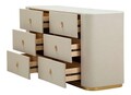 Comoda Beauty, Mauro Ferretti, 140x45x76 cm, lemn de pin/MDF/metal, crem/auriu
