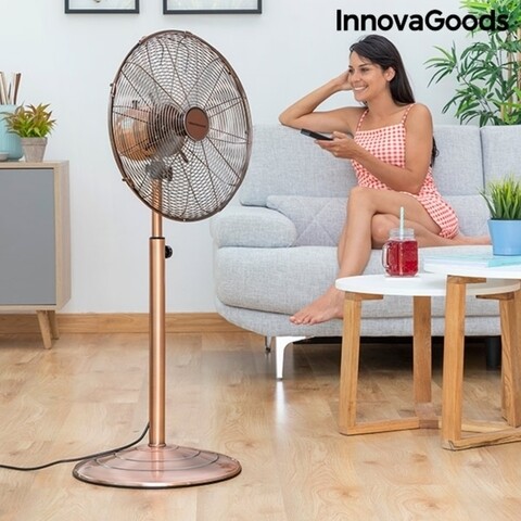 Ventilator cu picior Copper Retro InnovaGoods, Ø 40×90 cm, 55W