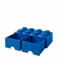 Cutie de depozitare LEGO, 2 sertare, 940 ml, polipropilena, albastru
