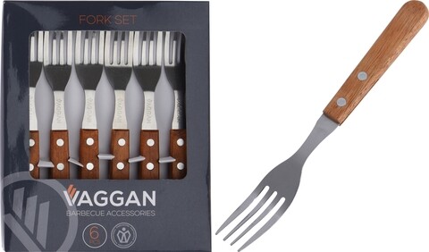 Set 6 furculite vaggan, 19.5 cm, inox,