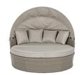 Pat de zi cu parasolar si perne Siesta Daybed, Bizzotto, 168x168x145 cm, aluminiu/fibre sintetice impletite, bej