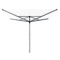 Uscator de rufe rotativ cu 4 brate + cu suport fixare pamant, Brabantia, TopSpinner, 50 m capacitate de uscare, otel, gri metalizat