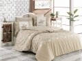 Lenjerie de pat dubla  BHPC 013 - Cream, 100% bumbac ranforce, Beverly Hills Polo Club, 240x260 cm, crem/alb