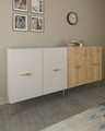 Consola, Olivia, Loop KB150, Stejar alb / safir