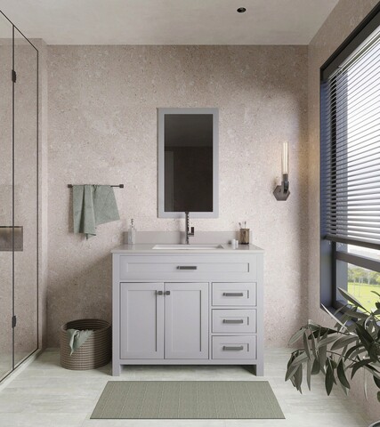Set mobilier de baie (2 piese), jussara, erie 42, gri