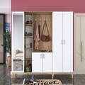 Cuier de perete, Rani, EA129, 180x198 cm, PAL, Nuc/Alb
