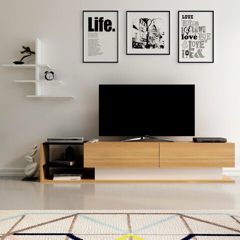 Comoda tv, decorotika, liza, alb / teak